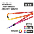 Tours de cou Mousqueton + Attache de Sécurité + Clip