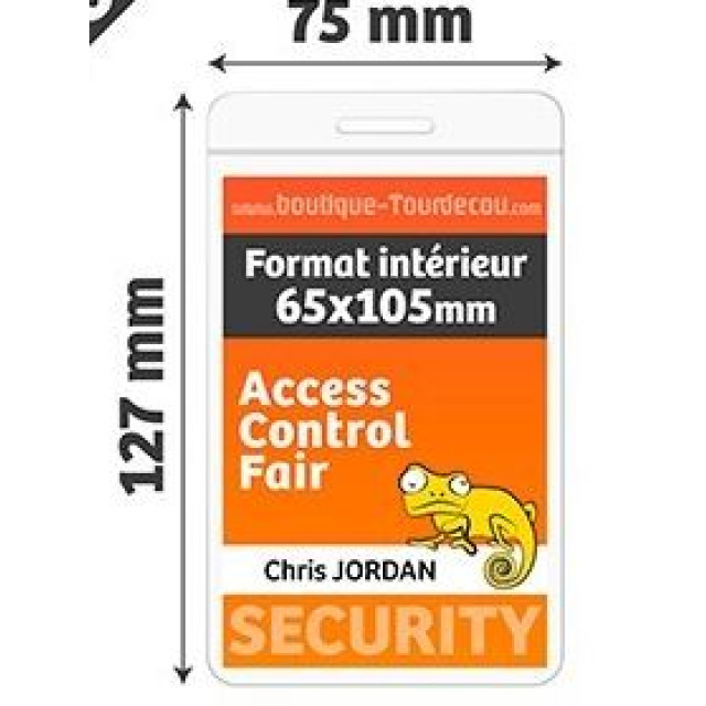 Porte Badge 75 mm x 127 mm